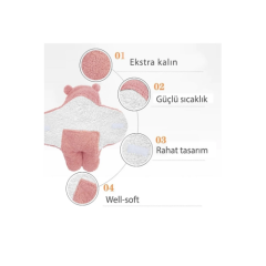 0-12 Ay Bebek Dış Kundak Welsoft Battaniye Ayaklı Model Pembe kundak