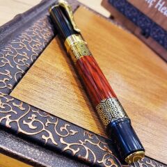 Gold Desenli Metal Roller Kalem